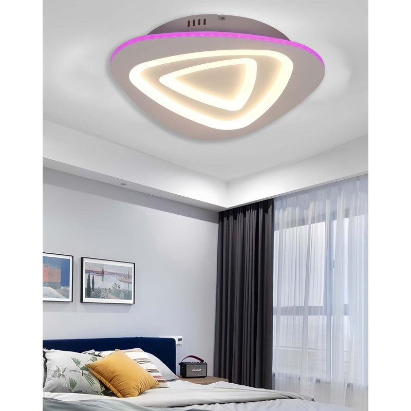 Plafonieră LED RGB 74 W cu Wi-Fi și telecomandă, metal și acril