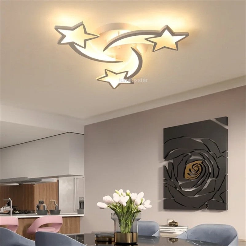 Lustră LED Stea 60 W, 1500 lm, 3 temperaturi, dimabilă, telecomandă