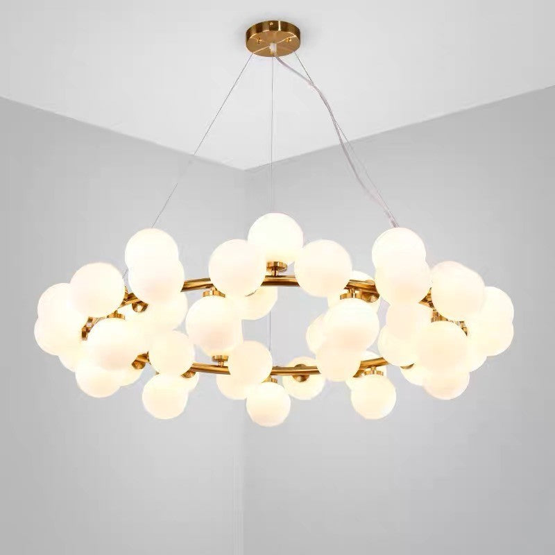 Candelabru modern Bubbles, 25xG9, Ø100 cm, metal și acril
