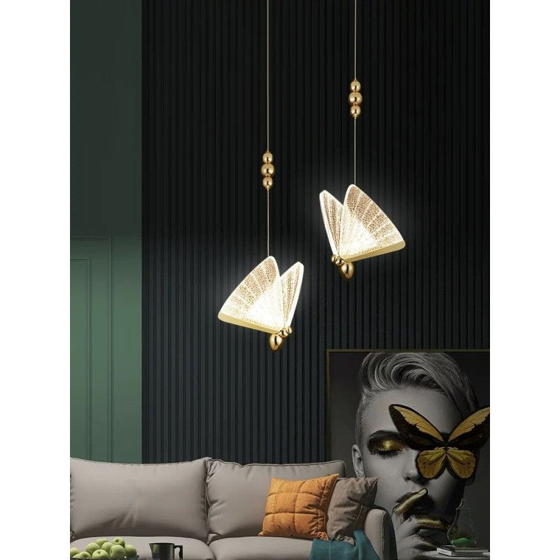 Lustră suspendată LED Fluture, 6 W, 480 lm, 3 temperaturi, Ø24 × 100 cm