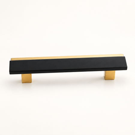 Mâner mobilă DK001 negru cu auriu, formă liniară, interax 128 sau 192 mm