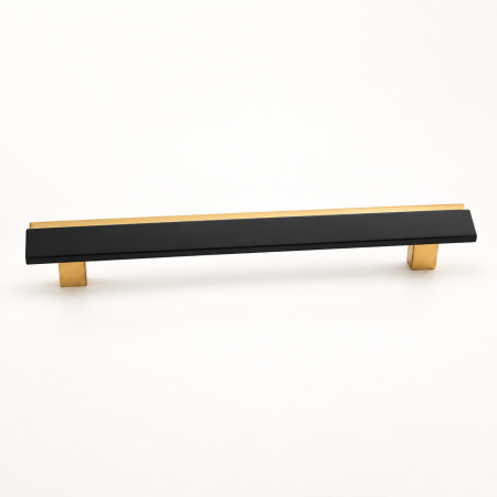 Mâner mobilă DK001 negru cu auriu, formă liniară, interax 128 sau 192 mm