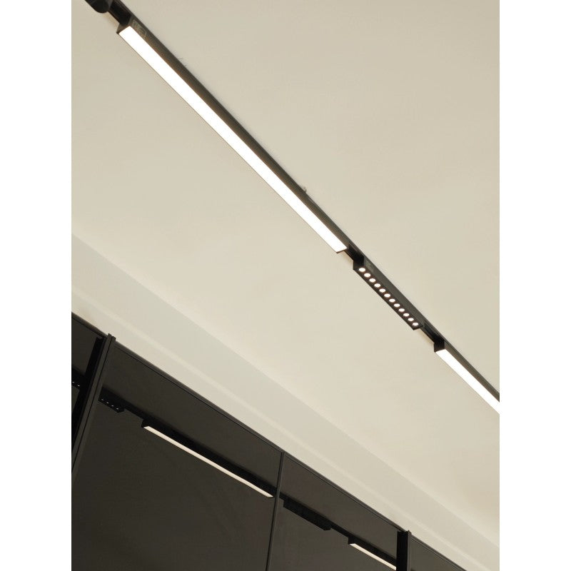 Spot LED magnetic slim, 18 W, 1800 lm, 3000 K, negru, 48 V