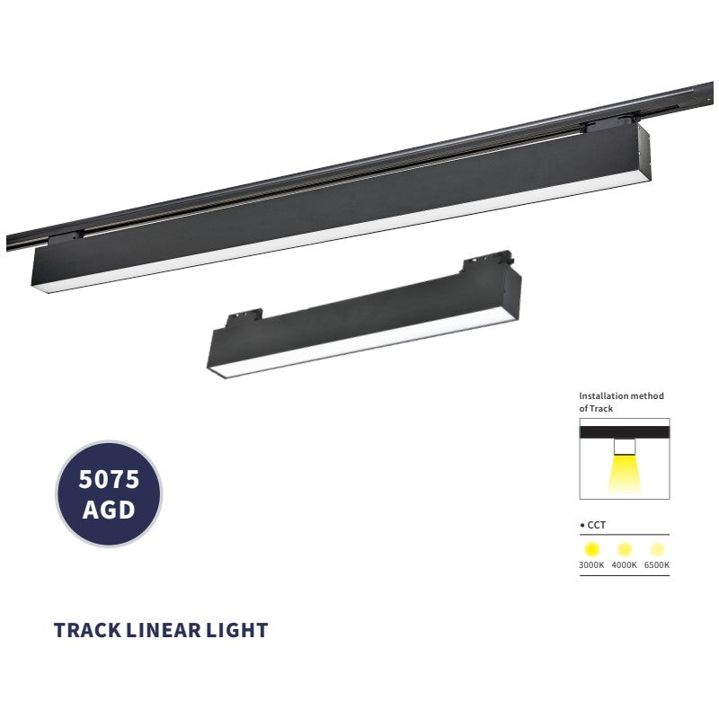 Corp LED liniar pentru șină, 48 W, 120 cm, 4320 lm, negru