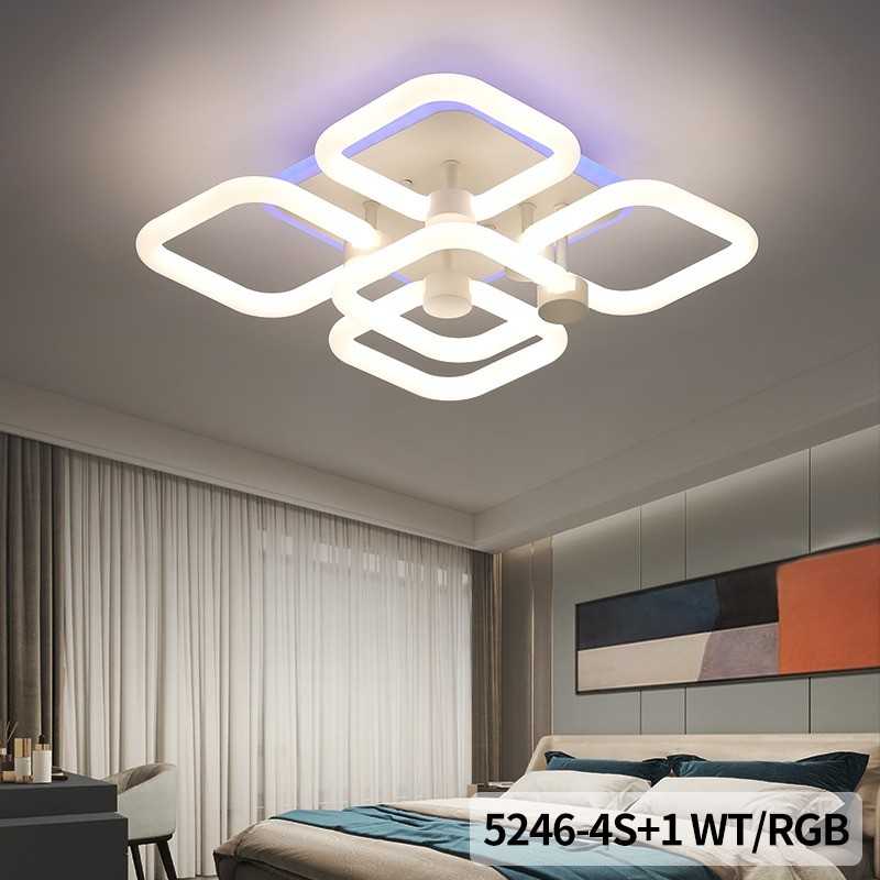 Plafonieră LED pătrată 40 cm, 70 W, RGB, dimabilă, Wi-Fi, telecomandă
