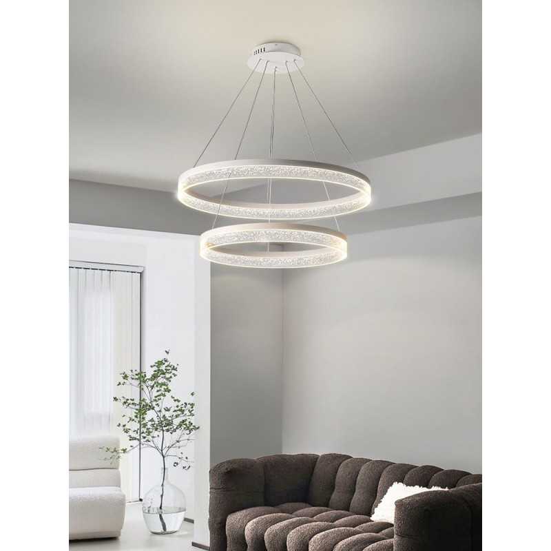 Plafonieră LED 110 W, reglabilă, 60+40 cm, Wi-Fi și telecomandă