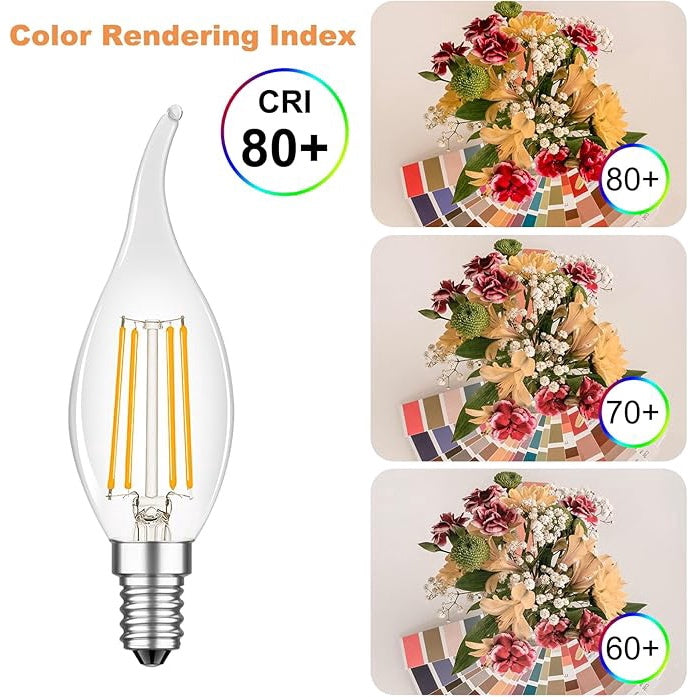 Bec LED cu filament BT35, E14, 4 W, 2700 K, 470 lm, lumină caldă