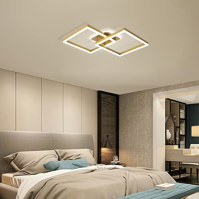 Plafonieră LED aurie 160 W, 4000 lm, dimabilă, Wi-Fi, telecomandă