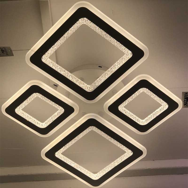Plafonieră LED cu 4 surse, dimabilă, Wi-Fi și telecomandă