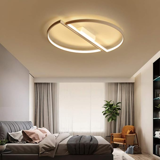 Plafonieră LED rotundă maro cafea, 52 cm, dimabilă, Wi-Fi și telecomandă