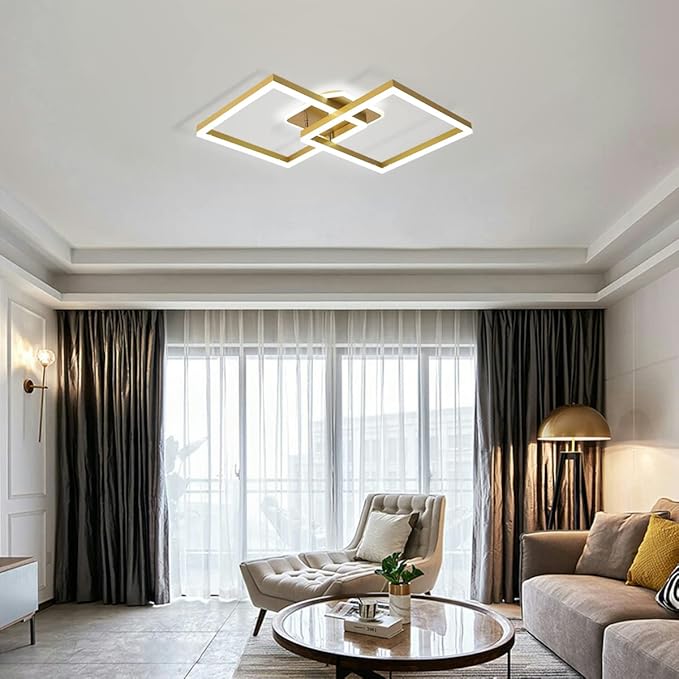 Plafonieră LED aurie 160 W, 4000 lm, dimabilă, Wi-Fi, telecomandă