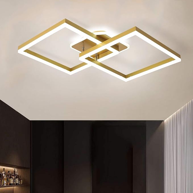 Plafonieră LED aurie 160 W, 4000 lm, dimabilă, Wi-Fi, telecomandă