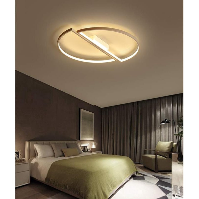 Plafonieră LED rotundă maro cafea, 52 cm, dimabilă, Wi-Fi și telecomandă