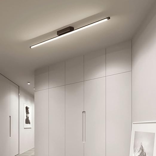 Plafonieră LED liniară neagră, 60 cm, 24 W, 3 culori de lumină