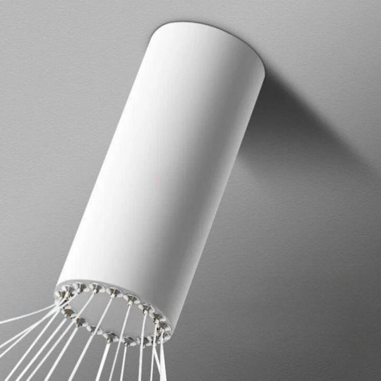 Lustră LED suspendată albă, 9 surse, telecomandă, 300 cm