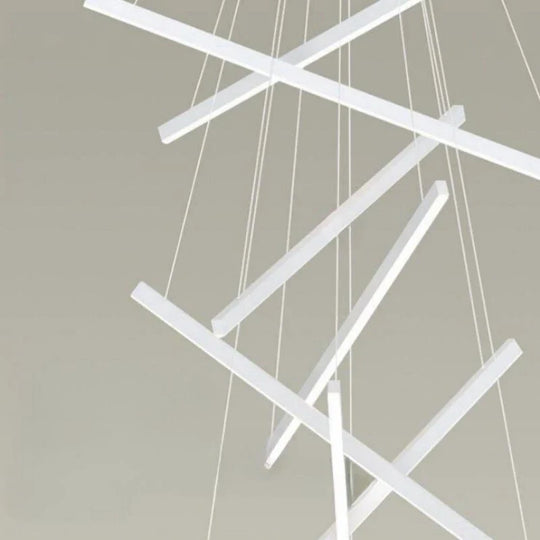 Lustră LED suspendată albă, 9 surse, telecomandă, 300 cm