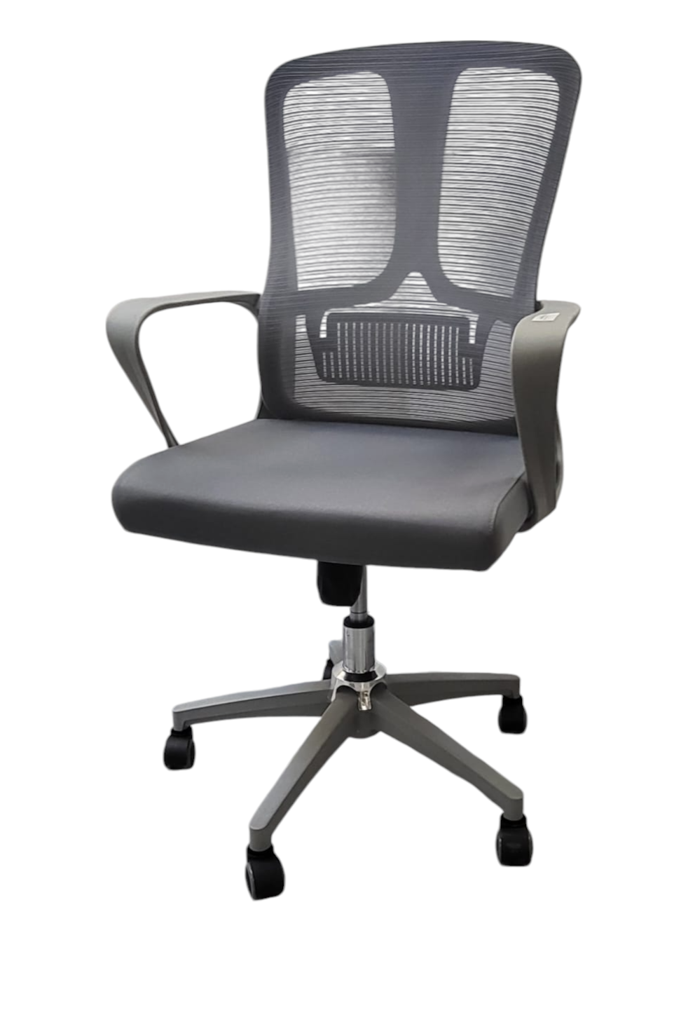 Scaun birou 193B Gri, ergonomic, textil și plasă, H110xL59x50 cm