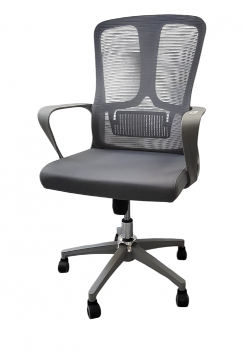 Scaun birou 193B Gri, ergonomic, textil și plasă, H110xL59x50 cm