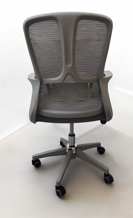 Scaun birou 193B Gri, ergonomic, textil și plasă, H110xL59x50 cm
