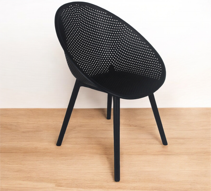 Scaun 838 BK negru, plastic durabil, 83x48,5 cm, interior/exterior