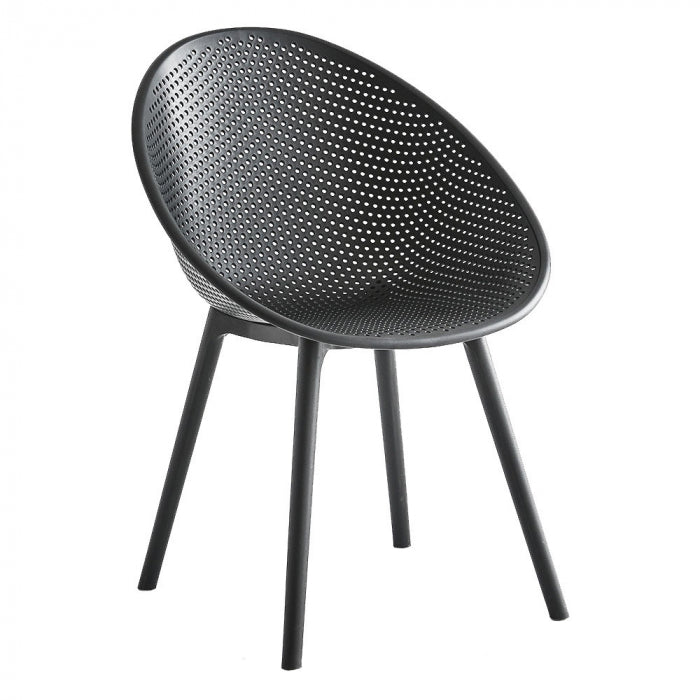 Scaun 838 BK negru, plastic durabil, 83x48,5 cm, interior/exterior