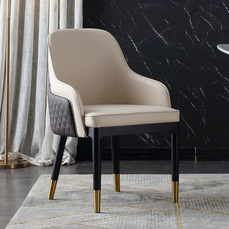 Scaun Modern 942 – Piele Ecologică, 2 Culori, Picioare Metalice, Înălțime 90 cm