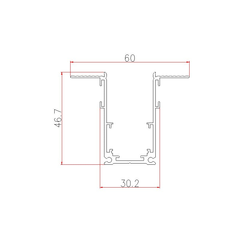 Șină magnetică încastrată MG 1009, 3 m, 48 V, aluminiu, neagră