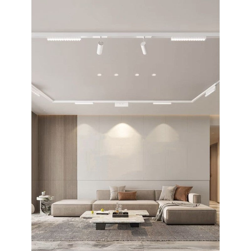 Șină magnetică încastrată MG 1019, 1 m, 48 V, aluminiu, neagră