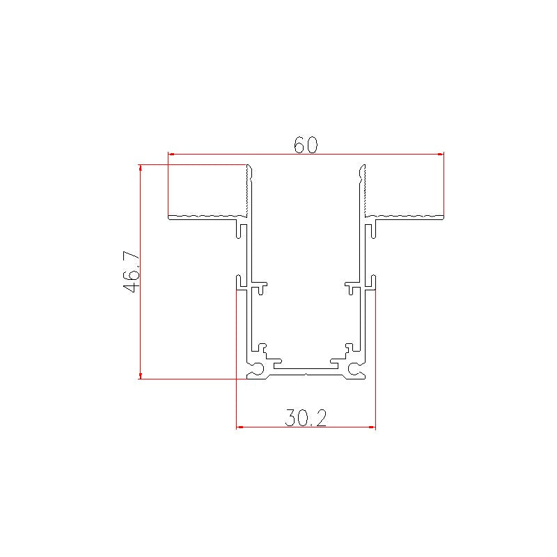 Șină magnetică încastrată MG 1019, 1 m, 48 V, aluminiu, neagră