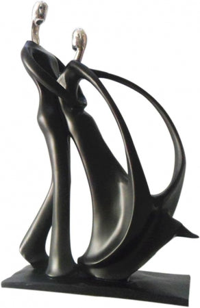 Statuetă decorativă modernă din rășină, negru mat