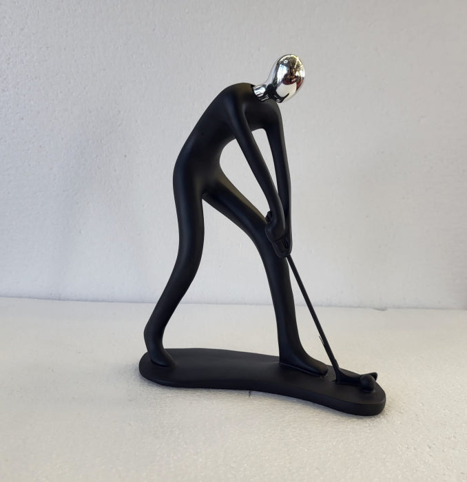 Statuetă decorativă modernă din rășină, negru mat