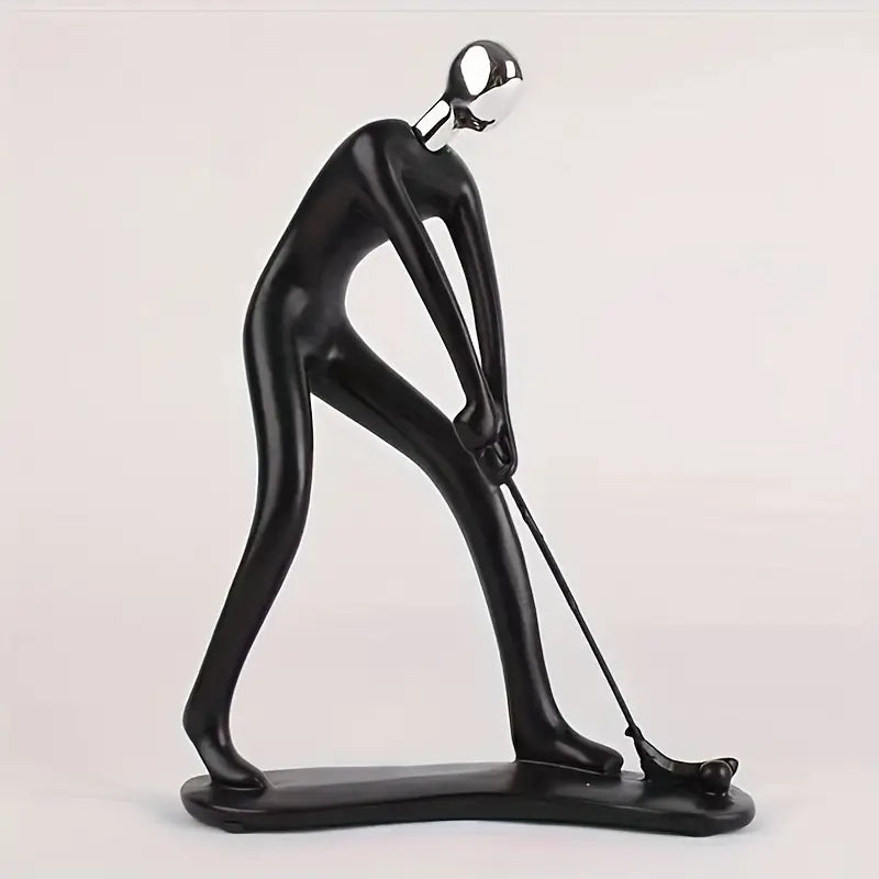 Statuetă decorativă modernă din rășină, negru mat