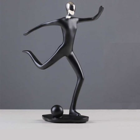 Statuetă decorativă modernă din rășină, negru mat
