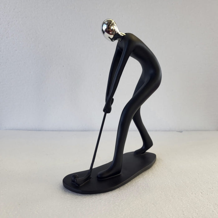 Statuetă decorativă modernă din rășină, negru mat