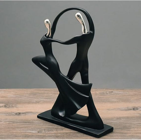 Statuetă decorativă modernă din rășină, negru mat