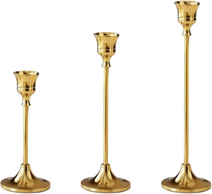 Set 3 sfeșnice CC8805 – metal auriu, elegant și versatil