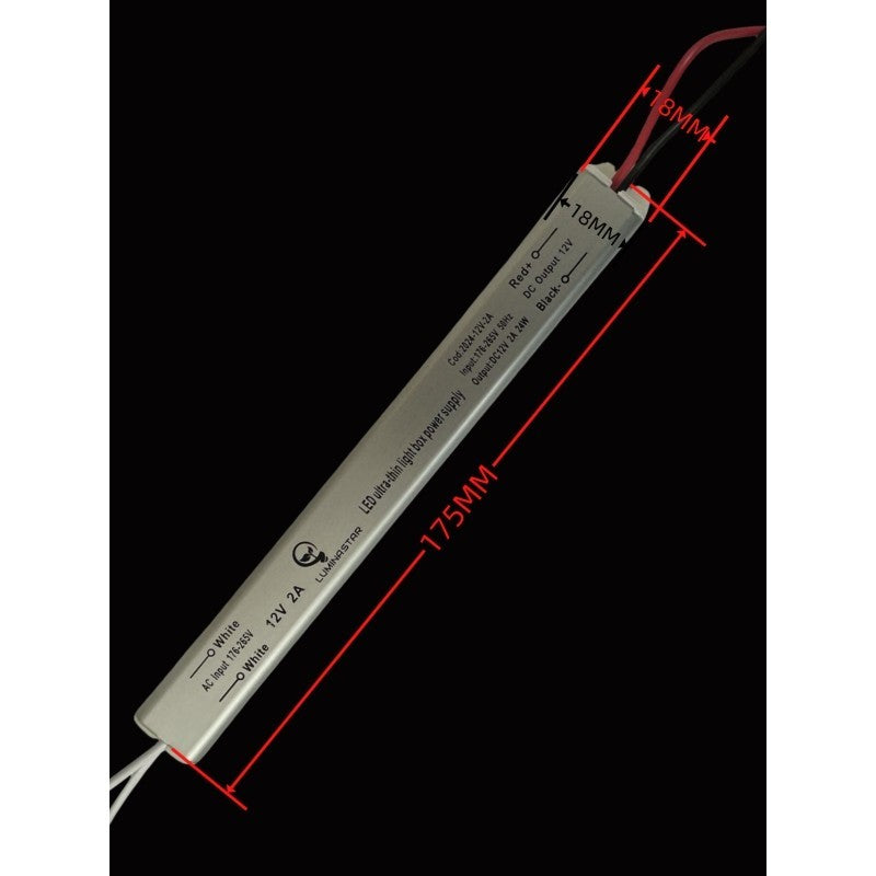 Sursă de alimentare LED Slim 24 W, 220 V/12 V, 2 A, carcasă metalică, interior
