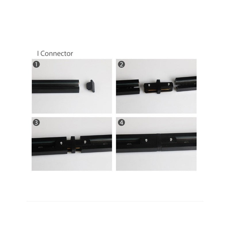 Conector liniar T003, metalic, negru, pentru interior, 220 V