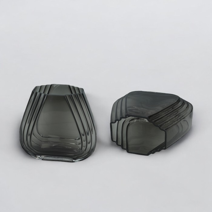 Vază decorativă 2122 gri – elegantă și modernă, din sticlă de calitate