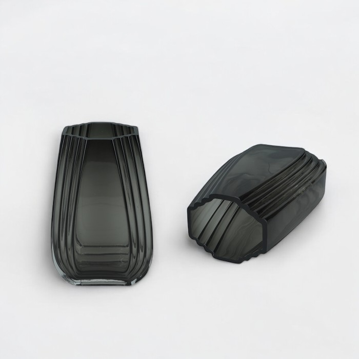 Vază decorativă 2717 gri – elegantă și modernă, din sticlă de înaltă calitate