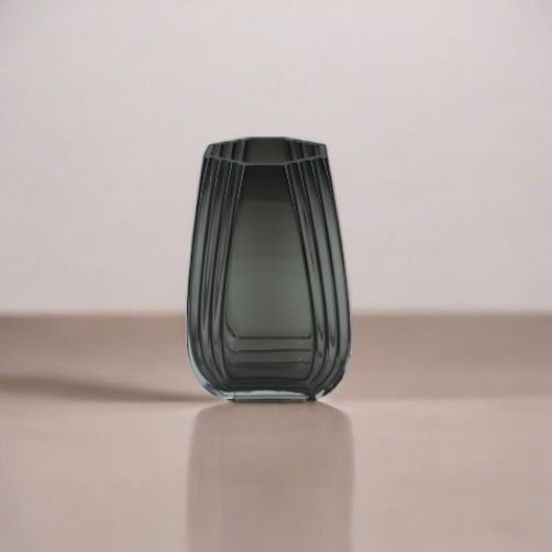 Vază decorativă 2717 gri – elegantă și modernă, din sticlă de înaltă calitate