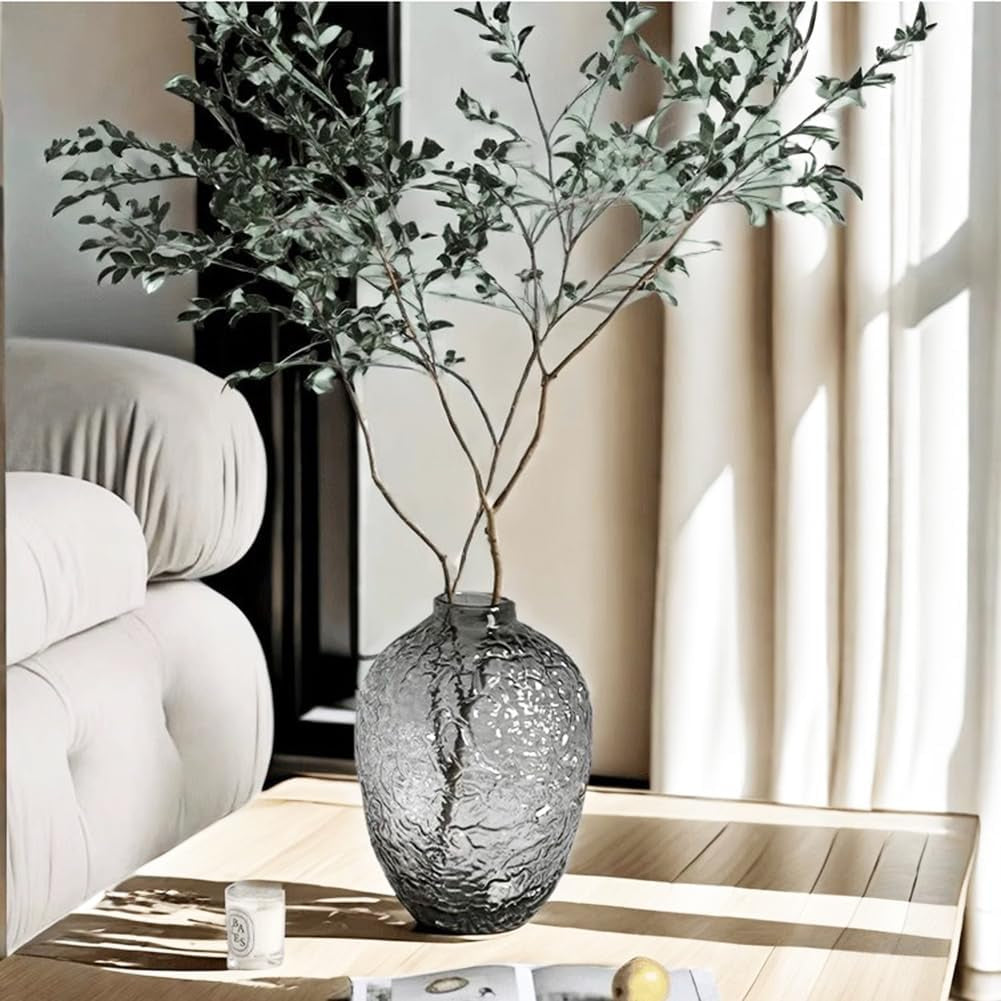 Vază decorativă SS24-086 neagră – elegantă și modernă, din sticlă îngroșată